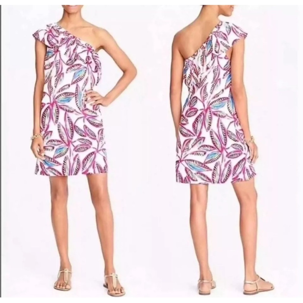 NWT J. CREW One Shoulder Linen Blend Floral Print Dress XL